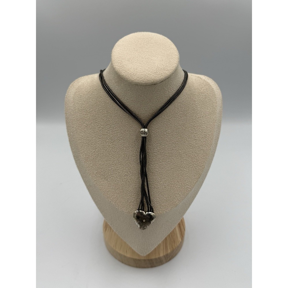 Vintage Brighton Heart Triple Cord Reversible Necklace Heart Adjustable